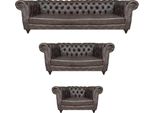 Set Di Divani Da Salotto 3 Pezzi Imbottiti Marrone Completo Divani Moderni Chesterfield