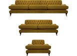 Soggiorno Chesterfield Set Di Divani Moderni 3 Pezzi Imbottiti Arredamento