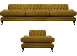 Divano Chesterfield Tre Posti Poltrona Gialla Arredamento Divano Soggiorno Nuovo