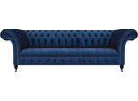 Divano Chesterfield Blu A Quattro Posti Divano Imbottito Di Design Soggiorno