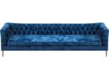 Divano Chesterfield Blu A Quattro Posti Divano Soggiorno Imbottito Mobili D'arredo