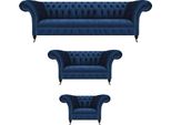 Set Chesterfield Di Design 3 Pezzi Salotto Mobili Imbottiti Di Design Arredamento