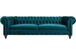 Chesterfield Tre Posti Mobili Creativi Tessuto Blu Verde Soggiorno Moderno