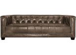 Marrone Tre Posti In Pelle Chesterfield Soggiorno Design Moderno Divano Nuovo