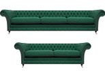Mobili Completi Imbottiti 2X Divani Divano Salotto Arredamento Chesterfield