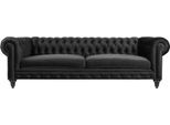 Chesterfield Nero Soggiorno Moderno Tre Posti Mobili Creativi Tessuto Tessuto