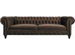 Chesterfield Marrone Nuovo Soggiorno Moderno Tre Posti Mobili Creativi Tessuto Tessuto