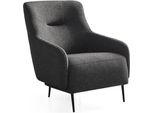 Poltrona Da Salotto Moderna Imbottitura Design Tessile Nuovo Grigio Lusso Lounge Club