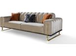 Divano 3 Posti Arredamento Moderno Colore Beige Soggiorno Lusso Divani 240Cm