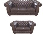 Set Da Salotto Dal Design Lussuoso Completo Di 2X Divani Chesterfield Imbottiti