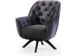 Poltrona Moderna Colore Nero Soggiorno Tessile Design Di Lusso Arredamento