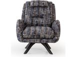 Poltrona Moderna Grigio Soggiorno Seduta Tessile Lusso Design Mobili Lounge Club