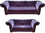Set Chesterfield Viola Soggiorno Mobili Imbottiti Arredamento Completo Moderno