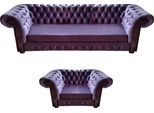 Soggiorno Viola Completo Divano Chesterfield Moderno Divano A Tre Posti Poltrona Nuovo