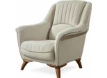 Poltrona Seduta Design Classico Tappezzeria Soggiorno Posto Singolo Relax Stile Bianco Lusso