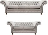 Set Di Lusso 2Pcs Tre Posti Con Due Posti Divani Chesterfield Sedile Mobili Imbottiti