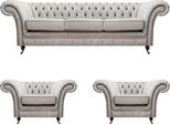 Arredamento Di Lusso Nuovo Set Di Divani Set Da Soggiorno 3 Pezzi Grigio Chesterfield