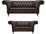 Set Di Divani Chesterfield Marrone Divano A Tre Posti Divano A Due Posti Soggiorno Nuovo