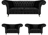 Set Di Divani Da Salotto Chesterfield Arredamento Di Lusso Completo 2X Poltrona