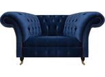Lusso Poltrona Blu Seduta Imbottita Mobili Imbottiti Soggiorno Nuovo Design Chesterfield