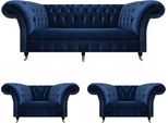 Chesterfield Mobili Di Lusso 2X Poltrona Tre Posti Divano Soggiorno 3+1+1
