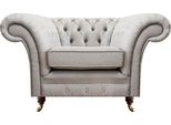 Soggiorno Poltrone Di Lusso Mobili Imbottiti Nuovo Grigio Sedile Tessile Chesterfield