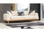 Divano 3 Posti Beige Soggiorno Elegante Design Chesterfield Stile Italiano