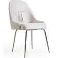 Sedia Per Sala Da Pranzo Moderna Bianca Poltrona Monoposto Tessile Mobili Di Design