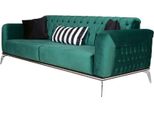 Divano Di Design 3 Posti Verde Chesterfield In Tessuto Divano Imbottito Divano Tessile Nuovo