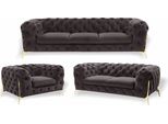Set Di Divani Chesterfield Di Design Set Di Divani Imbottiti In Velluto 3+2+1 Posti