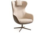 Poltrona Poltrona Ad Ala Poltrona Cocktail Poltrona Monoposto Tessuto Beige Moderna Poltrona