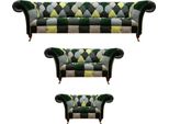 Soggiorno Design Moderno Tessile 3Pcs Chesterfield Mobili Imbottiti Nuovo