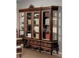 Libreria Classica Marrone Cassetti Ante In Vetro Mobili In Legno Massiccio