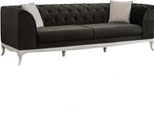 Divano Chesterfield A Tre Posti Divano In Tessuto Nero A 3 Posti