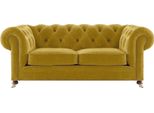 Divano A Due Posti Divano Giallo Soggiorno Chesterfield Tessile Arredamento Di Lusso
