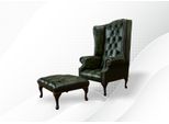 Sedia Ad Ala Classica Poltrona Divano Divano Imbottito Seduta Lounge Relax Club Pelle