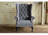 Poltrona Ad Ala Poltrona Tv Design Imbottitura Divano Divano Chesterfield Tessile Nuovo 349