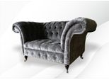 Poltrona Chesterfield Divano Sedia Divano Relax Designer Soggiorno Velluto Grigio