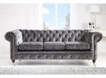 Lusso Divano Chesterfield In Velluto Divano Imbottito Sedile Divani 3 Posti Tessile Nuovo