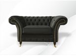 Poltrona Nera Chesterfield Tessile Soggiorno Divano Monoposto Divano Imbottito Nuovo