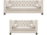 Soggiorno Bianco Divani Chesterfield Tre Posti + Divano Due Posti 3+2