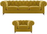 Set Da Salotto Divano Divano A Tre Posti Chesterfield Poltrona Di Lusso