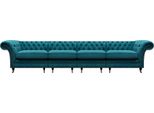 Divano Da Salotto Divano A Quattro Posti Arredamento Di Design Blu Chesterfield