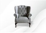 Chesterfield Wing Chair Club Relax Poltrona Sedia Imbottitura Tessuto 1 Posto Nuovo