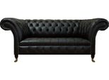 Divano In Pelle Nera Da Salotto Divano A Due Posti Imbottito Chesterfield