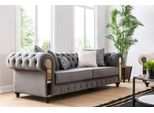 Divano Da Salotto Di Lusso 3 Posti Tre Posti Grigio Chesterfield Divani Classici