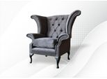 Sedia Ad Ala Poltrona Televisione Design Tappezzeria Divano Divano Chesterfield Tessile Nuovo 397