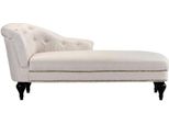 Chaise Longue Soggiorno Beige Mobili Lounger Design Moderno Divano Tessuto Tessile Bianco