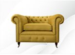 Poltrona Chesterfield Tessuto Creativo Giallo Mobili Nuovo Soggiorno Lusso Moderno