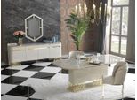 Set Da Pranzo Moderno Tavolo Da Pranzo 4X Sedie Credenza Cassettiera 6 Pezzi